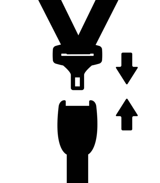 Sicherheitsgurtsymbol anlegen. Symbol für sichere Reise. Sicherheitsgurtschild flach Abbildung Konzept — Stockvektor