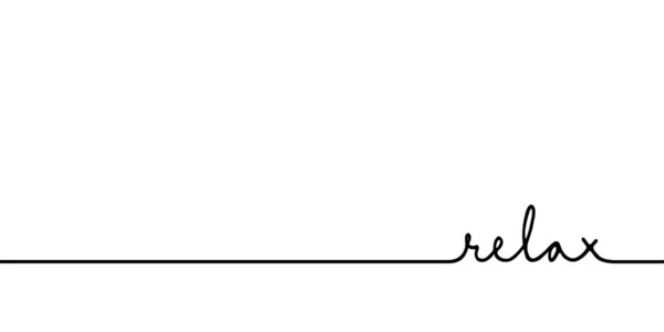 Tenang - kontinu satu garis hitam dengan kata. Gambar Minimalistik dari frasa ilustrasi - Stok Vektor