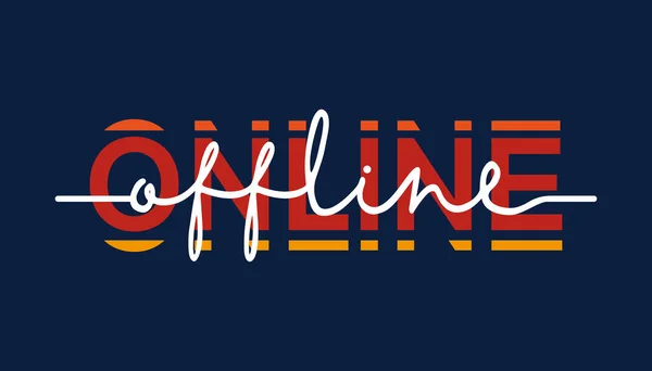 Offline to online - calligraphy lettering quote. Aventura creativa motivación tipografía cartel . — Vector de stock