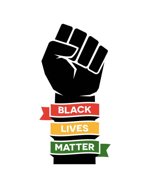 Black Lives Matter Plakát ilustrační design. Zdvižená pěst — Stockový vektor