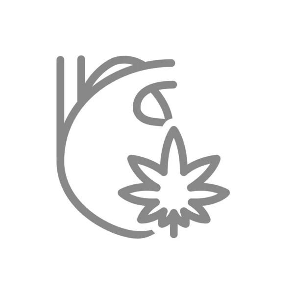 Человеческое сердце с иконой в виде листьев марихуаны. Лечение конопли, символ анестезии — стоковый вектор
