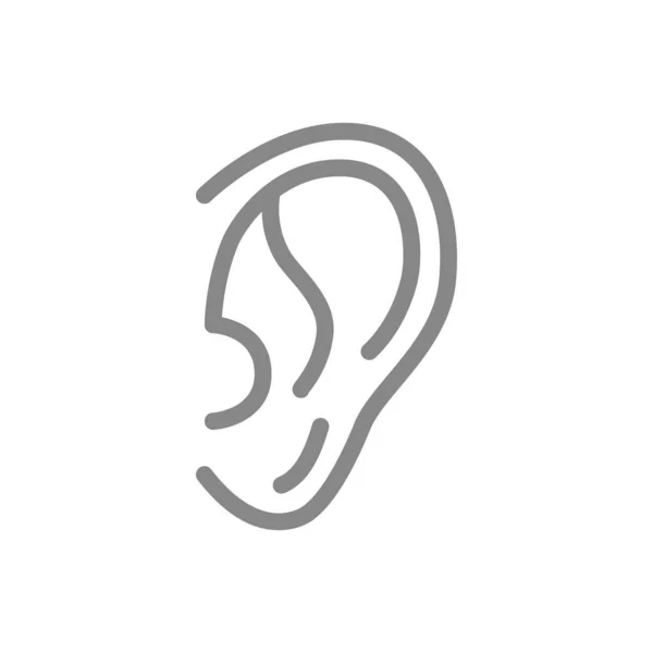 Människans öronlineikon. Hörselorgansymbol — Stock vektor