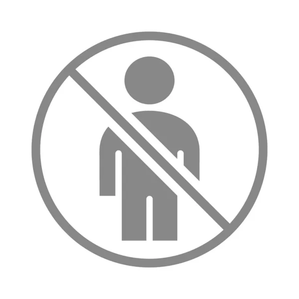 Segno proibito con un'icona grigia del profilo utente. Navigazione pubblica, nessun simbolo di ingresso uomo — Vettoriale Stock