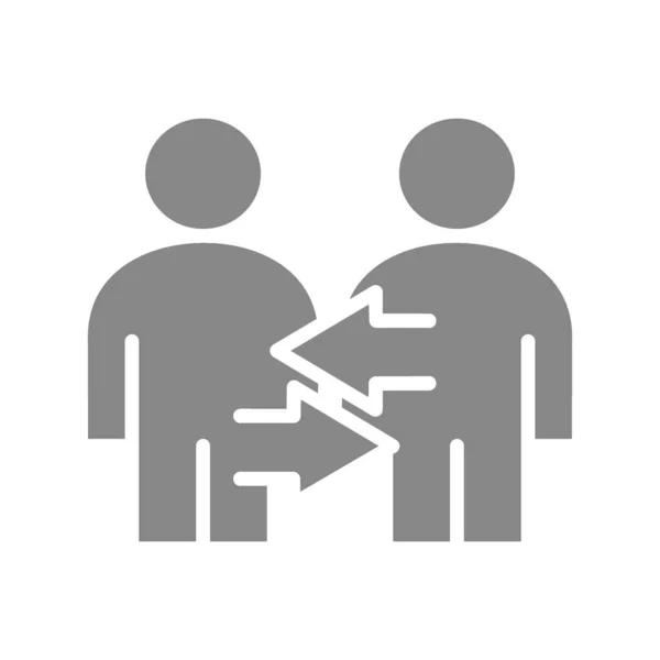Två användarprofil med pilar grå ikon. Utbytesarbetare, symbol för personalomsättning — Stock vektor