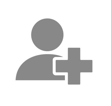 Gri simgeli kullanıcı profili. Doktor, sosyal ağ sembolü.