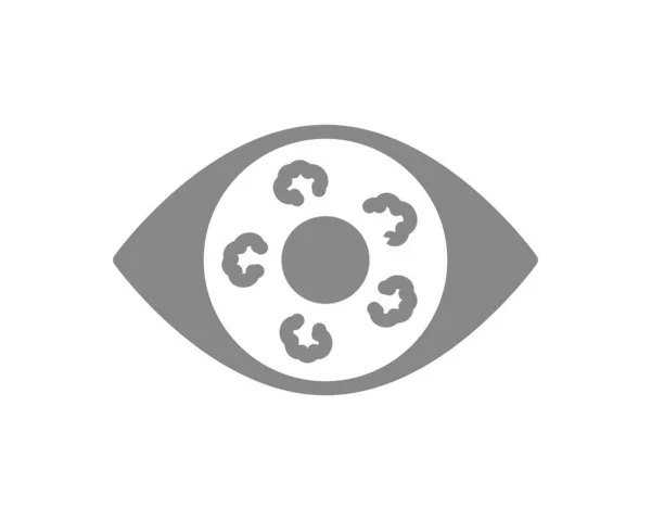 Ojo humano con tumor icono gris. Cáncer ocular, enfermedad del órgano visual, símbolo del retinoblastoma — Vector de stock