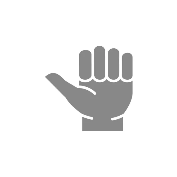 Pulgar hacia arriba icono gris. Como, símbolo de gesto de autoestop — Archivo Imágenes Vectoriales
