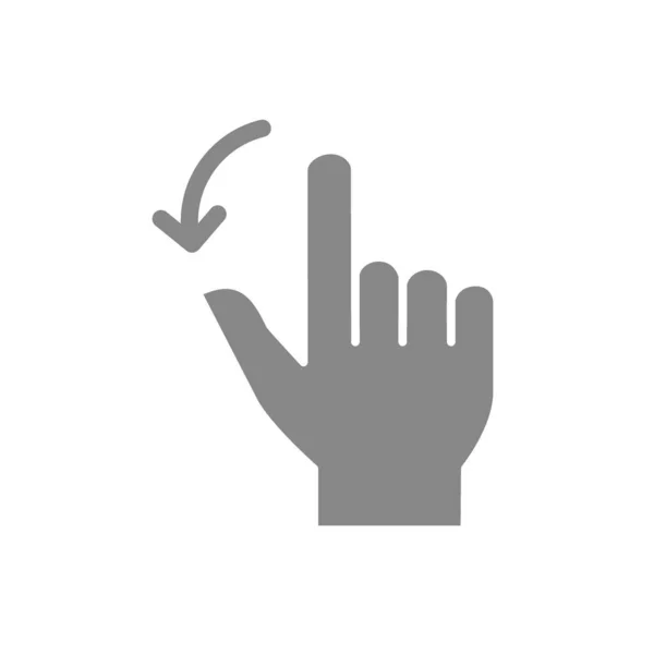 Two fingers flick left grey icon. Touch screen hand gesture symbol — Stock Vector