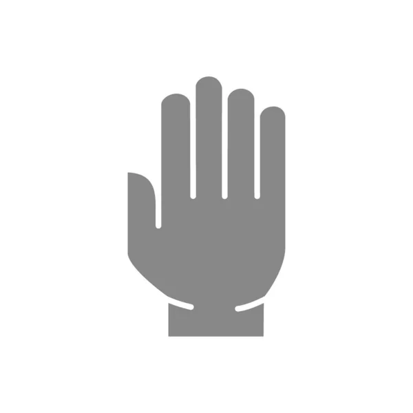 Icono gris mano humana. Higiene, símbolo de protección humana — Vector de stock
