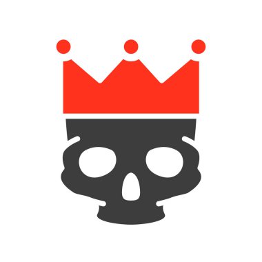 Taç renkli ikonlu insan kafatası. Dövme çizimi, kafatası sembolü