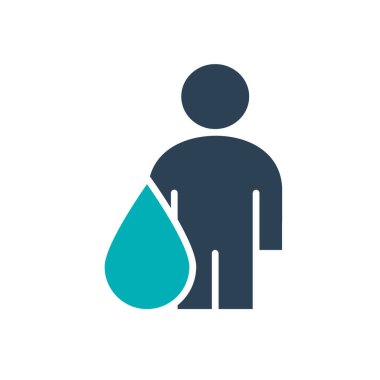 Renkli simgesi olan kullanıcı profili. Kan bağışı, çamaşır sembolü.