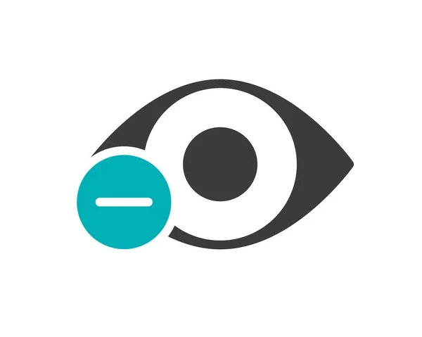 Lidské oko s bezbarvou ikonou. Onemocnění vizuální systém, symbol krátkozrakosti — Stockový vektor