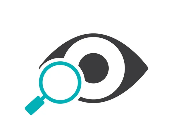Menschliches Auge mit Lupe farbiges Symbol. Visuelle Systemforschung, Symbol für die Prävention von Krankheiten — Stockvektor