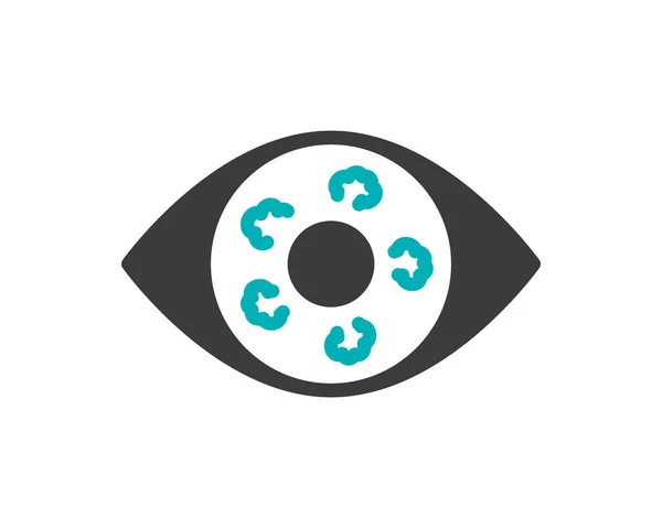 Menselijk oog met tumoren gekleurd pictogram. Oogkanker, ziekte visueel orgaan, retinoblastoom symbool — Stockvector