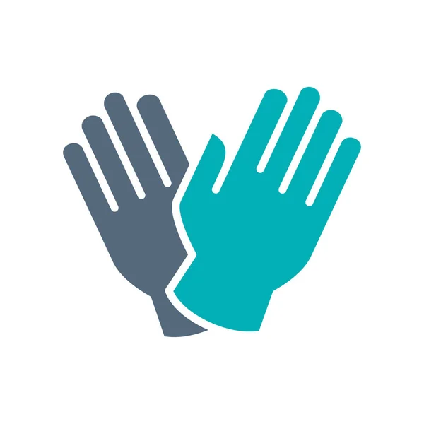 ゴム医療用手袋の色のアイコン。手の保護記号 — ストックベクタ