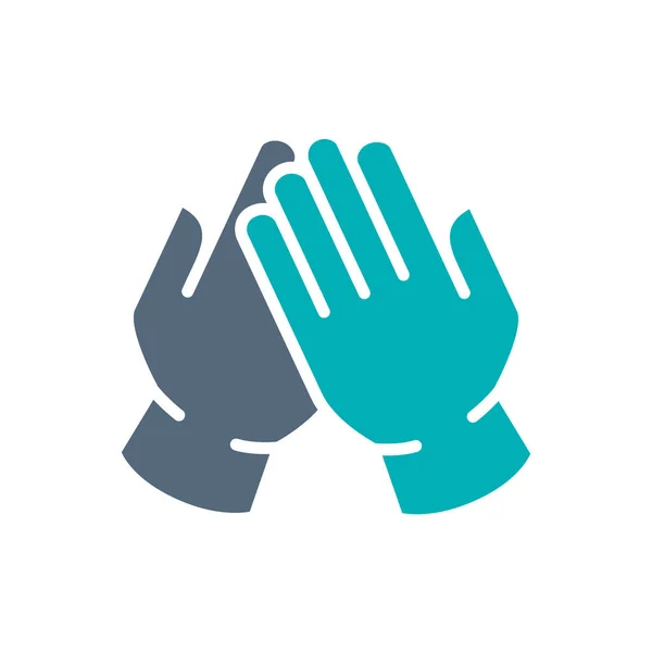 Gants en latex médical icône de couleur. Désinfection des mains, symbole de prévention des infections — Image vectorielle
