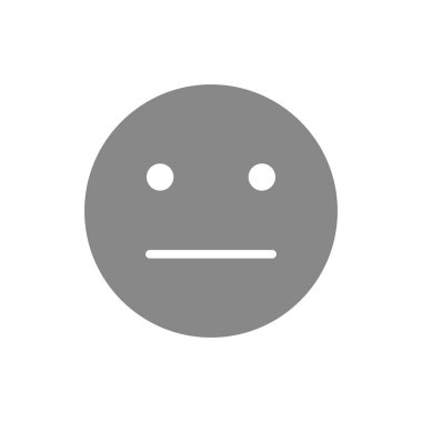 İfadesiz emoji gri simgesi. Duygusuz, ilgisiz yüz sembolü.