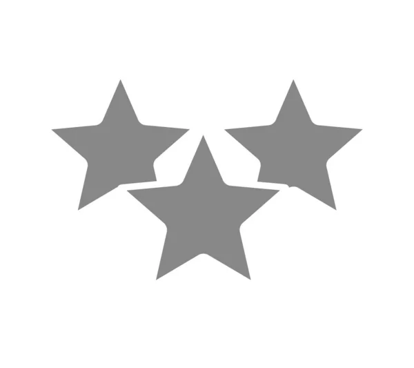 Trzy gwiazdki, ikona recenzji klientów. Ocena, dodaj do ulubionych, symbol opinii — Wektor stockowy