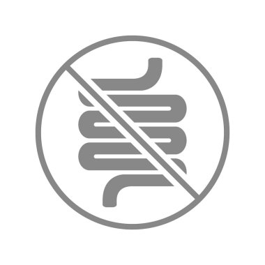 İçki yasağı işareti olan bir bağırsak. Nakil, ampütasyon iç organ sembolü.