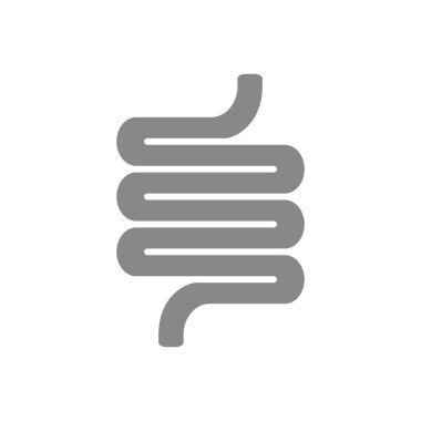 İnsan bağırsağı gri simgesi. Sağlıklı organ sembolü