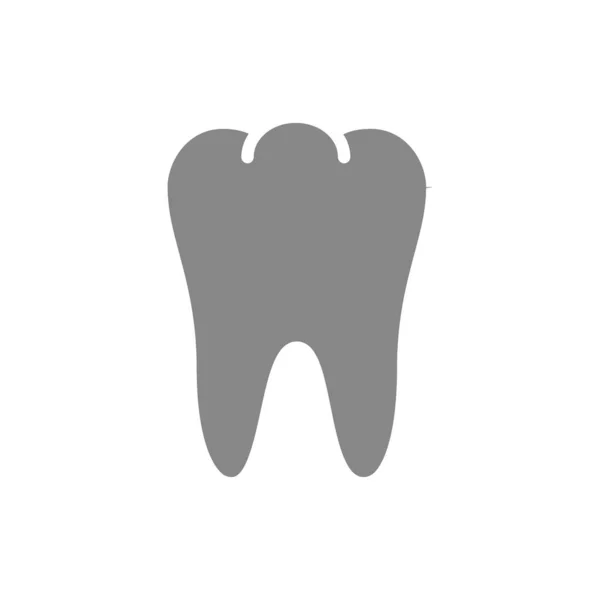 Icône dent humaine grise. Symbole organe sain — Image vectorielle