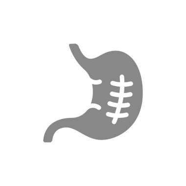 Mide gri ikonunda yara izi. Mide ameliyatı sembolü