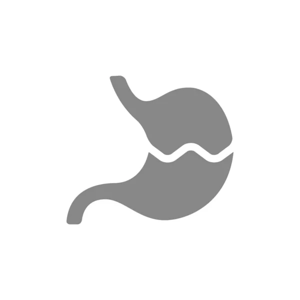 Icono gris del estómago humano roto. Símbolo de órgano interno dañado y enfermo — Vector de stock