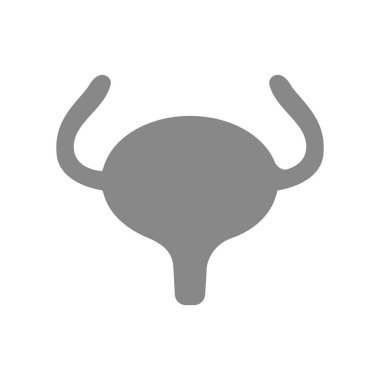 İnsan idrar kesesi gri ikonu. Sağlıklı organ sembolü