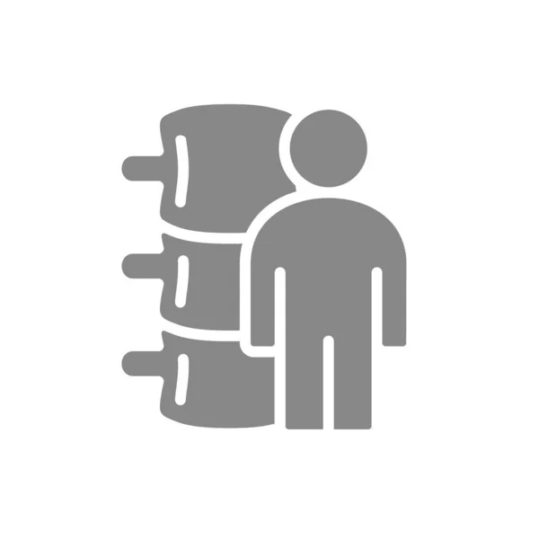 Aiguillons avec icône gris homme. Symbole du canal rachidien — Image vectorielle