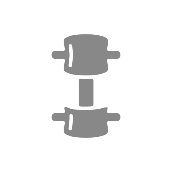Fracture par compression de l'icône grise du rachis. symbole de discopathie — Image vectorielle