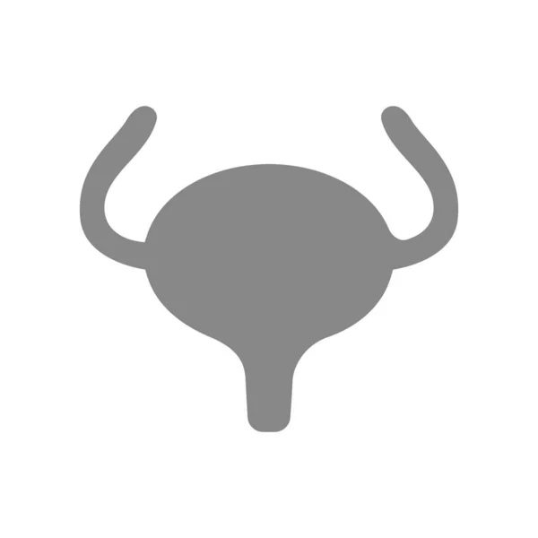 Серый икона мочевого пузыря человека. Символ здорового органа — стоковый вектор