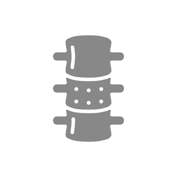 Intervertebral hernia grey icon. Ankylosing spondylitis symbol — Stock Illustration Intervertebral hernia grey icon. Ankylosing spondylitis symbol Vector Graphics
