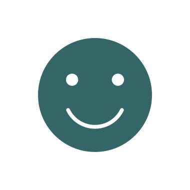 Gülen renkli ikon. Mutlu, başarılı, tatmin edici yüz sembolü.