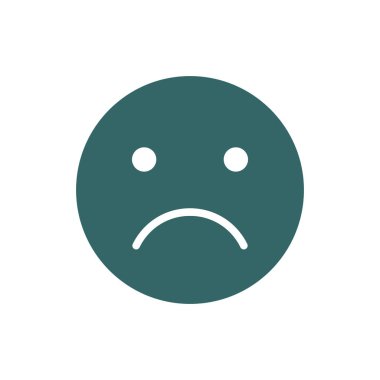 Mutsuz emoji renkli ikon. Üzgün, tatminsiz, yüz sembolü.