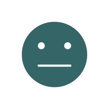 İfadesiz emoji renkli simge. Duygusuz, ilgisiz yüz sembolü.