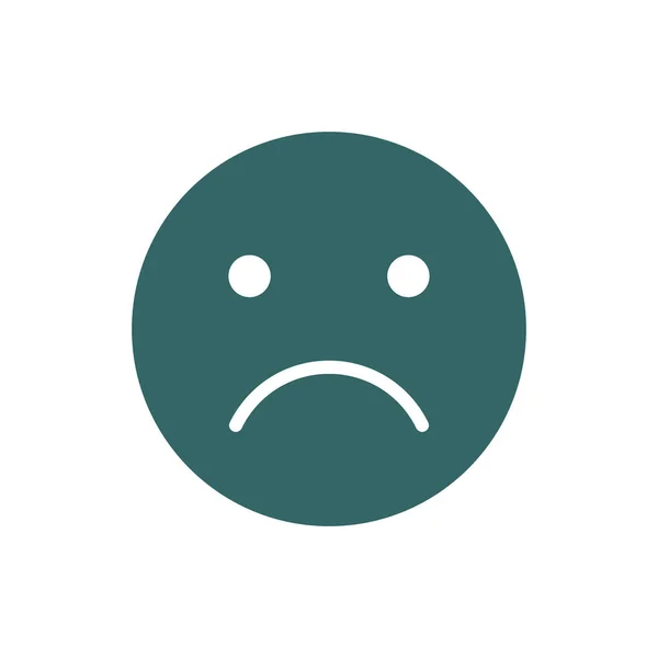 Nieszczęśliwa ikona emotki w kolorze. Zdenerwowany, niezadowolony, symbol twarzy. — Wektor stockowy