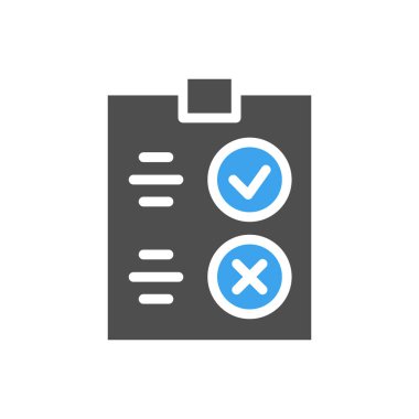 Renkli servis simgesini değerlendirmek için anket. Derecelendirme kağıdına sahip tablet, doğru ve yanlış işaretler ile test