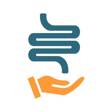 El renginde bir insan bağırsağı. Bakım, kurtarma, tedavi, hastalık önleme sembolü