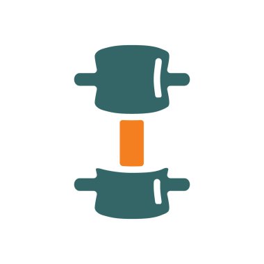 Omurga renkli ikonun sıkıştırma kırığı. Diskopati, omurilik fıtık sembolü.