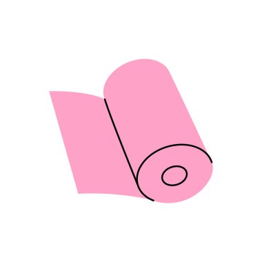 Yumuşak rulo. Mutfak havlusu rulosu. Vektör çizimi. Beyaz arkaplanda izole