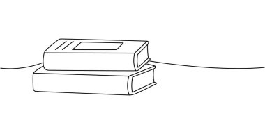 İki kitap tasviri. Temiz ve modern kitap temalı çizim.