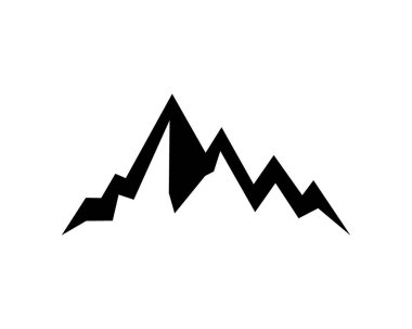 Keskin tepeleri olan soyut dağ sırtı. Temiz vektör silueti açık hava macera posterleri, yürüyüş logoları, tırmanma ikonları ve modern alp doğa grafikleri için mükemmel.