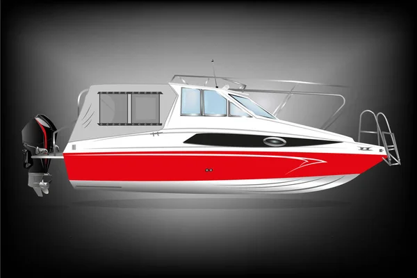 Indoor Vergnügungsboot Farbe Editierbar — Stockvektor