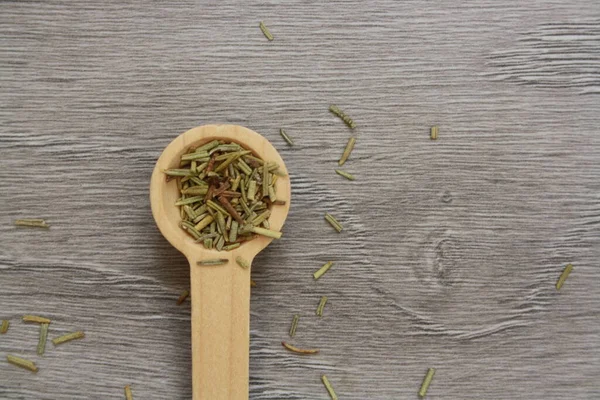 Dried Rosemary Wooden Spoon — Stock Photo, Image