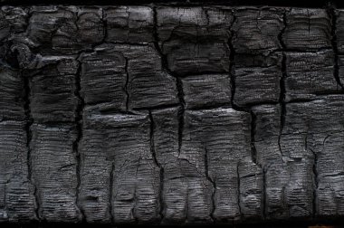 Kömür ve yanmış odun yakın çekim doku