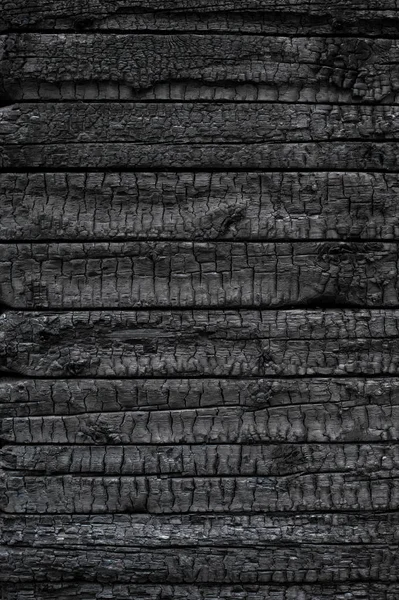 Tekstura Węgla Spalonego Drewna Zbliżenie — Zdjęcie stockowe