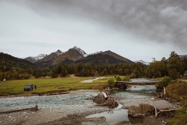 Lago Montagna Paesaggio Autunnale — Foto Stock