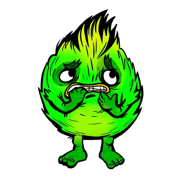 Funny Green Monster Ugly Mascot — Stock Photo, Image