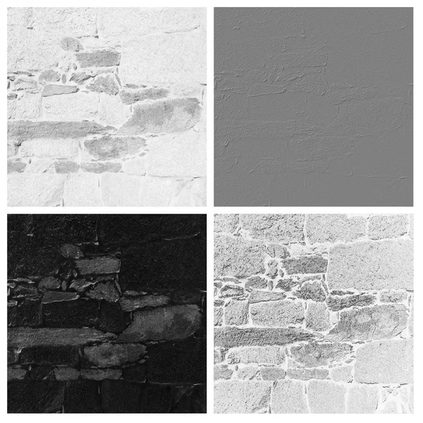 Set Van Stenen Muren Textuur — Stockfoto