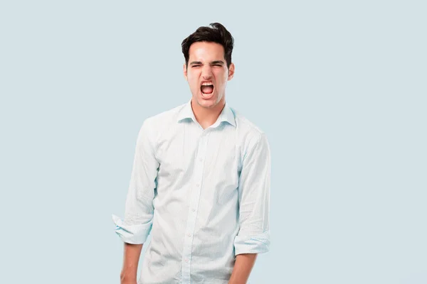 Young Handsome Man Tanned Skin Shouting — Stock Photo, Image